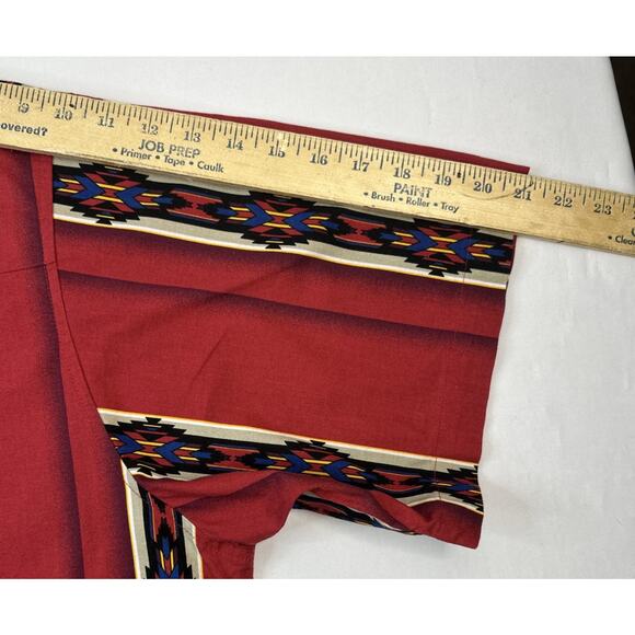 Vtg Wrangler Western Shirt Mens 2XL Short Sleeve Brushpopper Aztec Pearl Snap - Picture 7 of 7